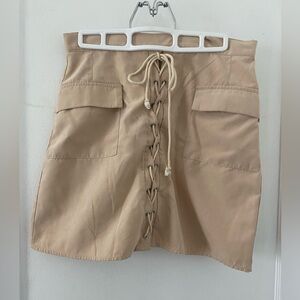 Tan mini skirt